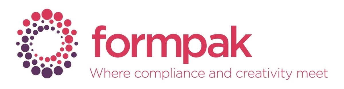 Formpak logo with tagline about compliance and creativity.
